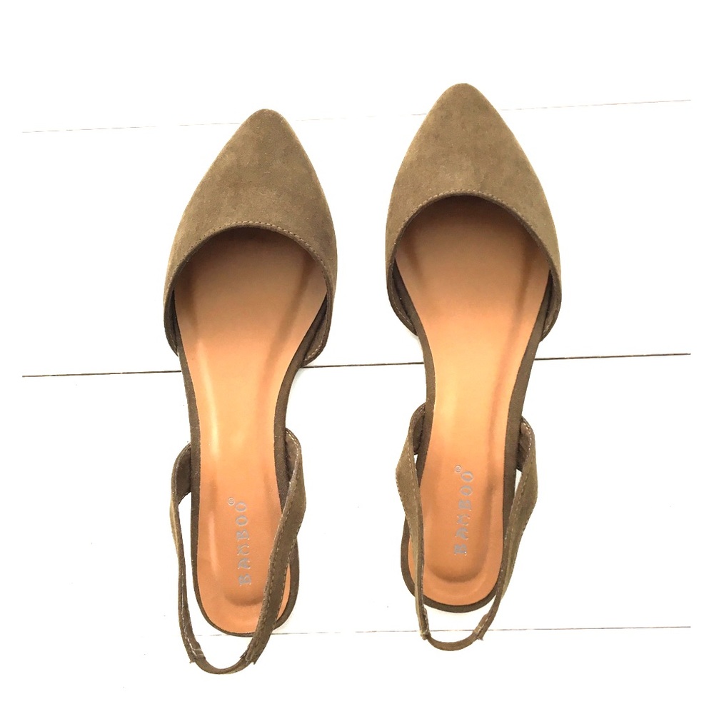 Size 8 Olive Green Slingbacks